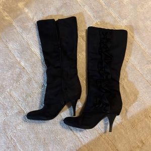 Black fergalicious fold over boots